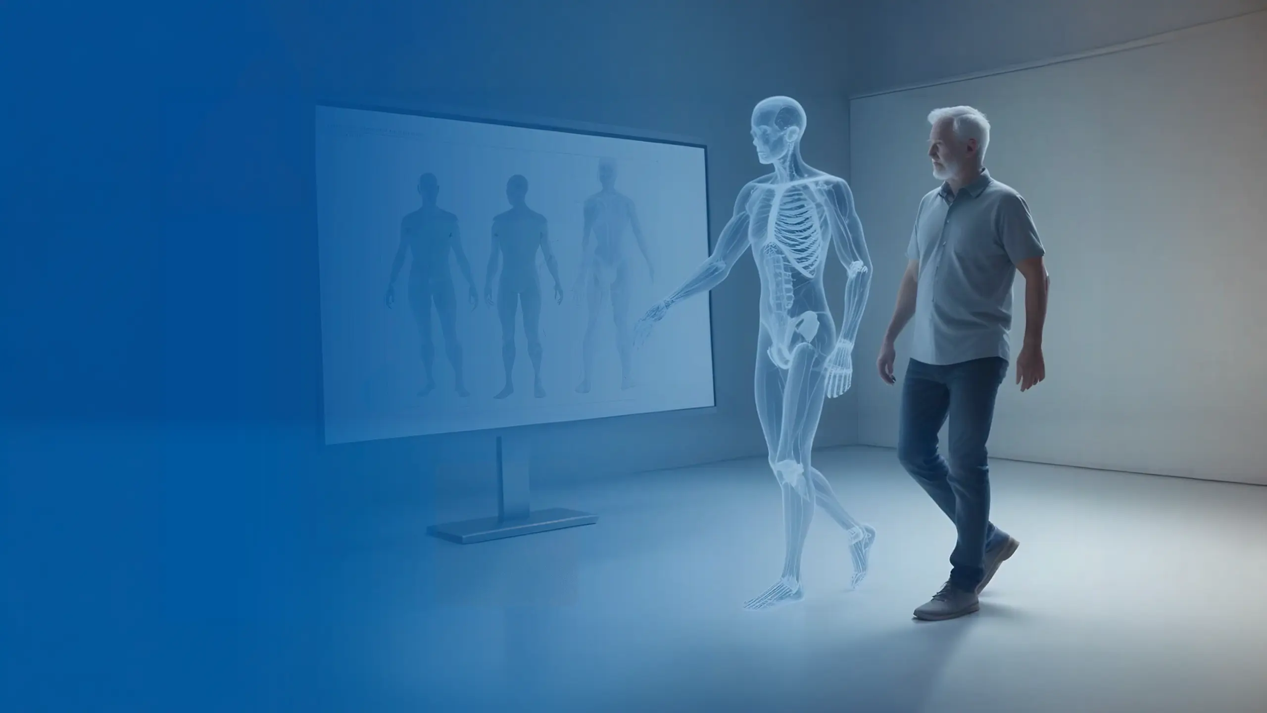 Man walking next to x-ray